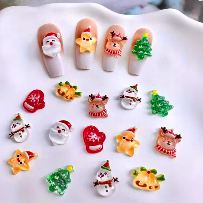 30/50Pcs 3D Lovely Christmas N - Xmas Resin Art ulasan dan harga