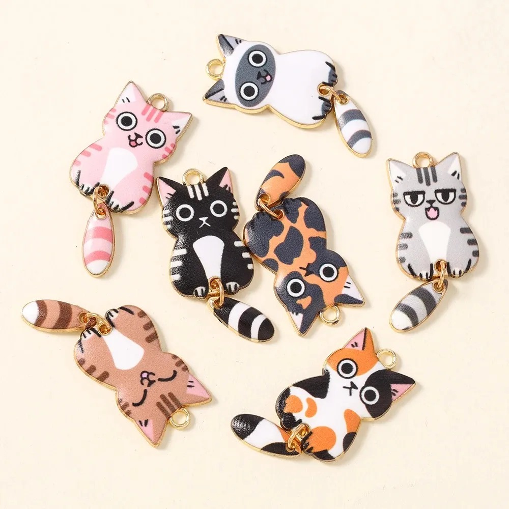 10Pcs 16×39mm Cute Cartoon Cat - Resin Art Products ulasan dan harga