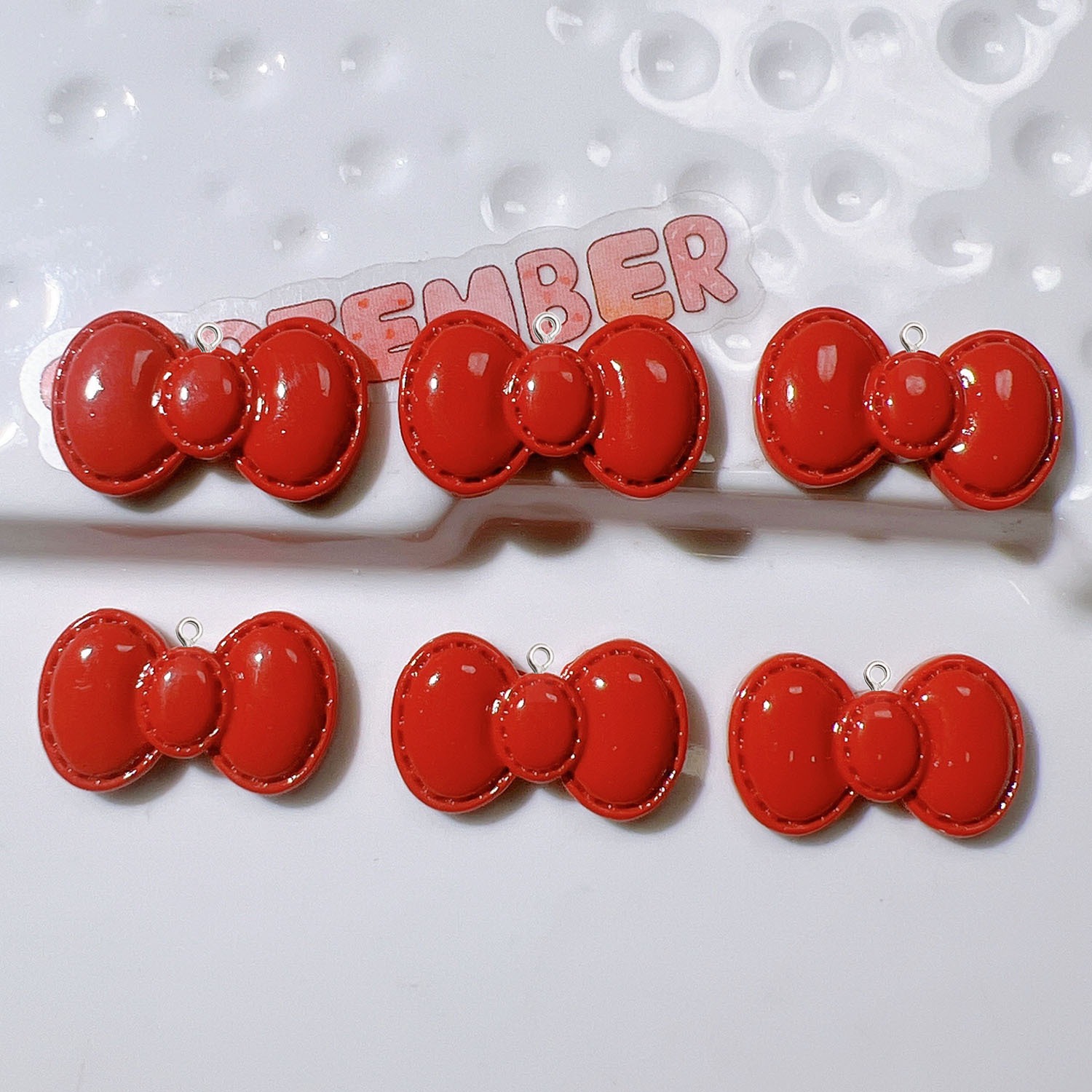 10Pcs Cute Cartoon Bowknot Res - Resin Art Earrings Material ulasan dan harga