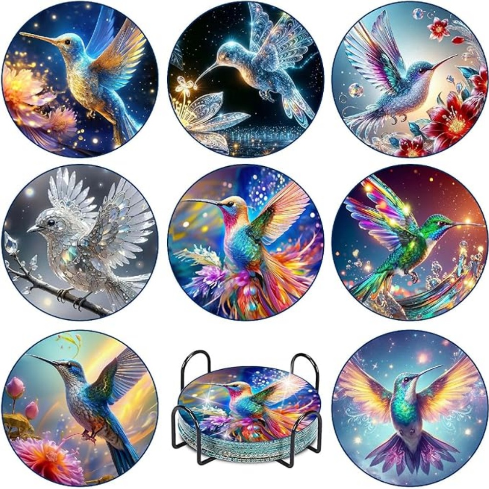 8 Pieces of Diamond Art Painti - Resin Art Coasters ulasan dan harga
