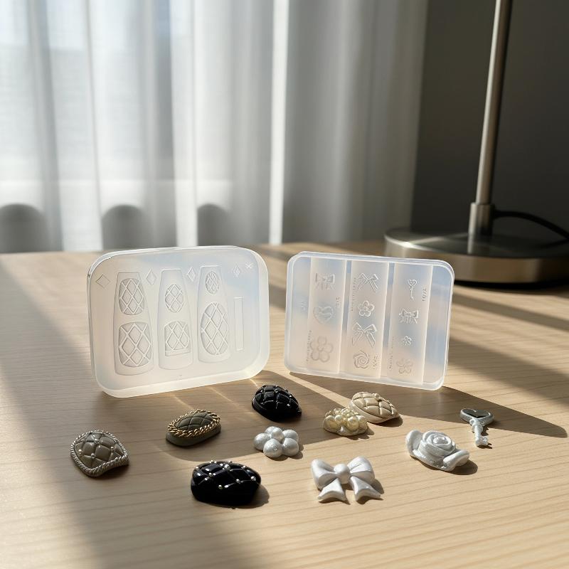 Silicone Nails Mold Plaid Bow  - Resin Art Templates Free ulasan dan harga