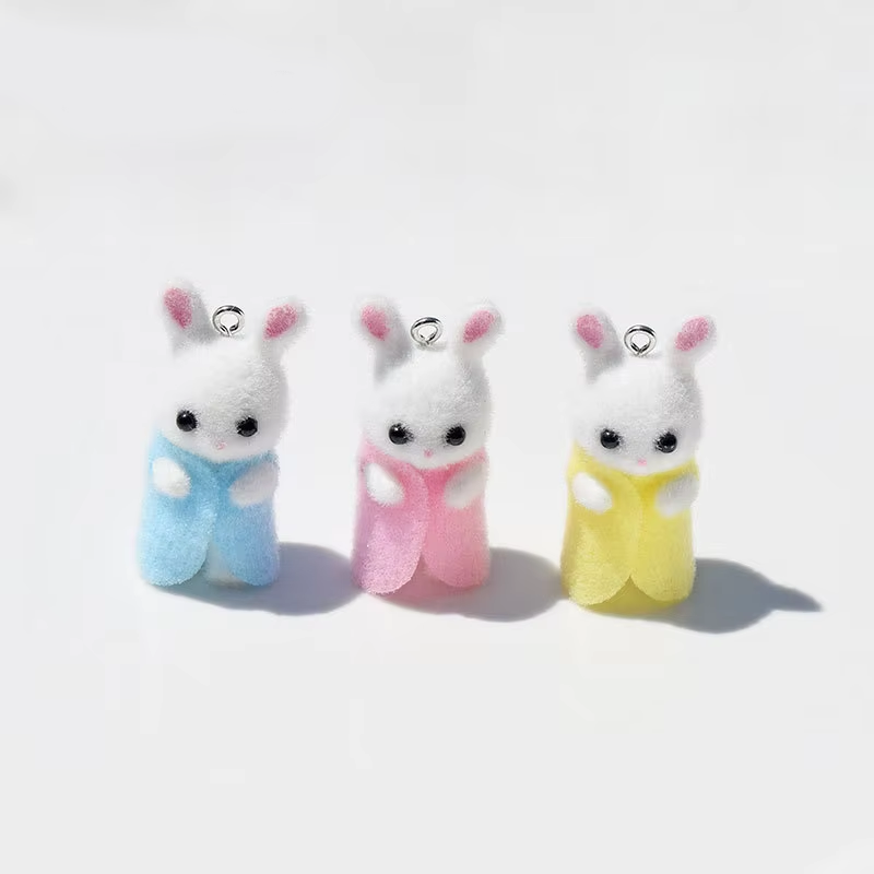 3Pcs 3D Flocking Resin Rabbit  - Resin Art Jewelry Kit ulasan dan harga