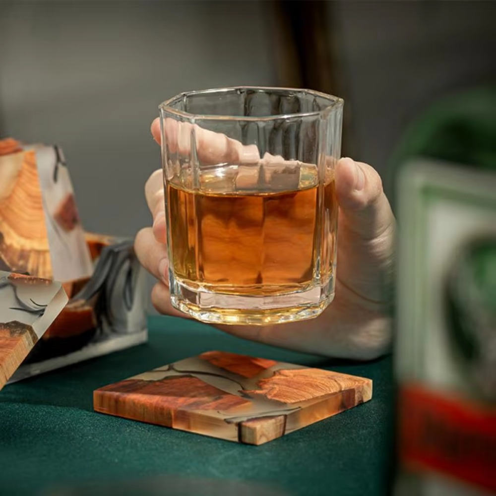 Wood Resin Coasters Square Cup - Resin Art Coasters ulasan dan harga