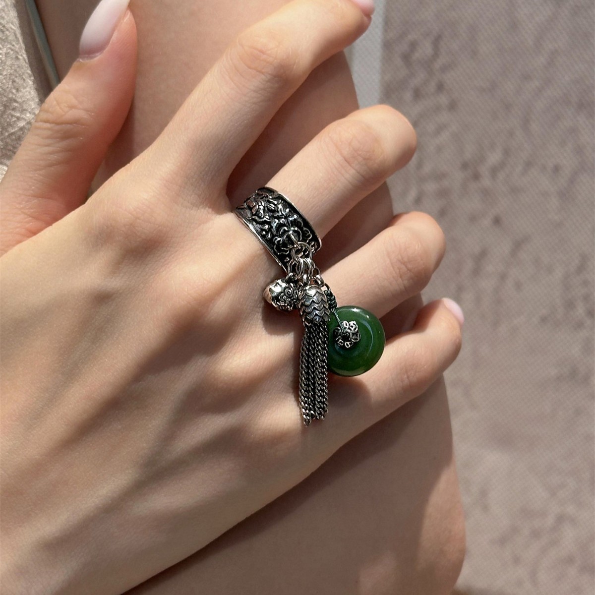 WJFH-ARTS New Chinese Style Vi - Resin Art Ring Design ulasan dan harga