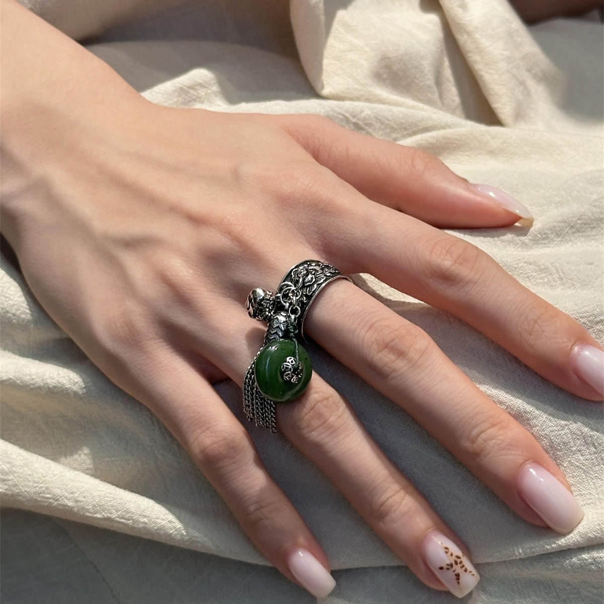 WJFH-ARTS New Chinese Style Vi - Resin Art Ring Design ulasan dan harga