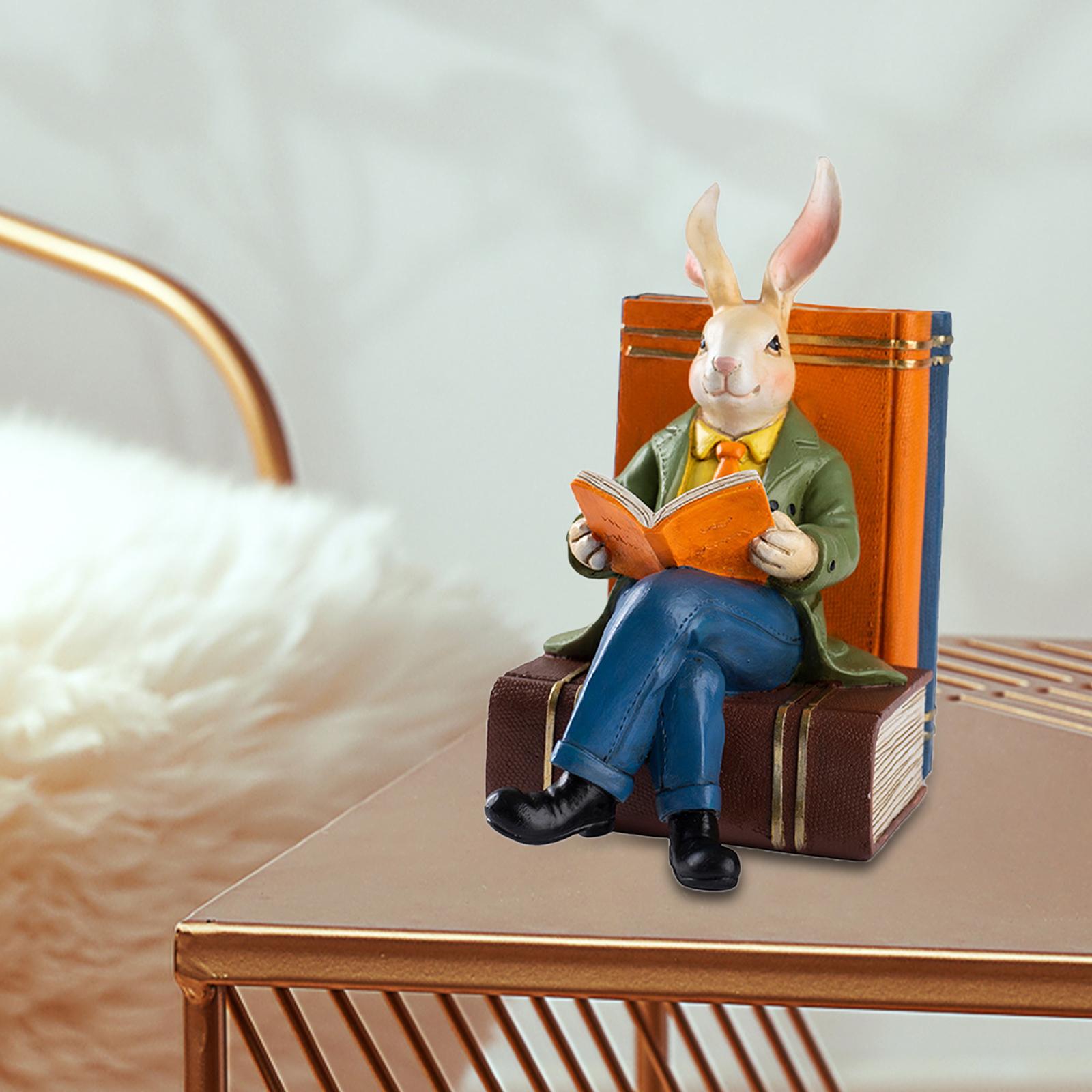 Reading Book Rabbit Statue Res - Resin Art Book ulasan dan harga