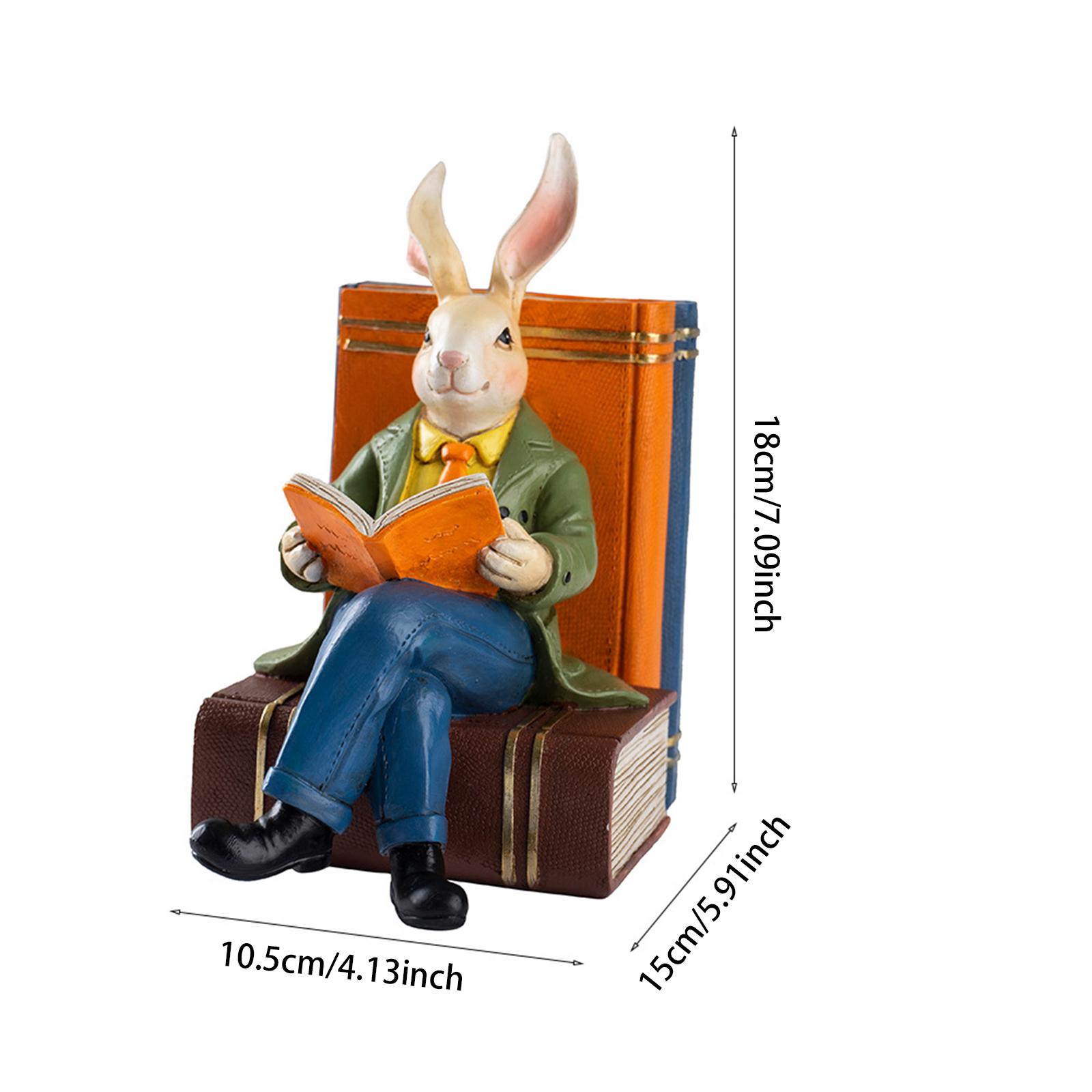 Reading Book Rabbit Statue Res - Resin Art Book ulasan dan harga