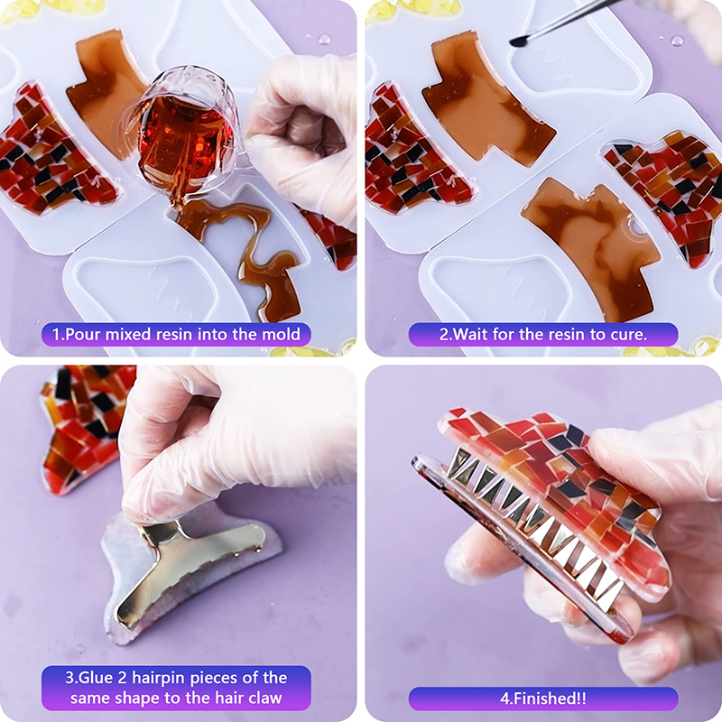Hair Claw Clips Silicone Resin - Resin Art Glue ulasan dan harga