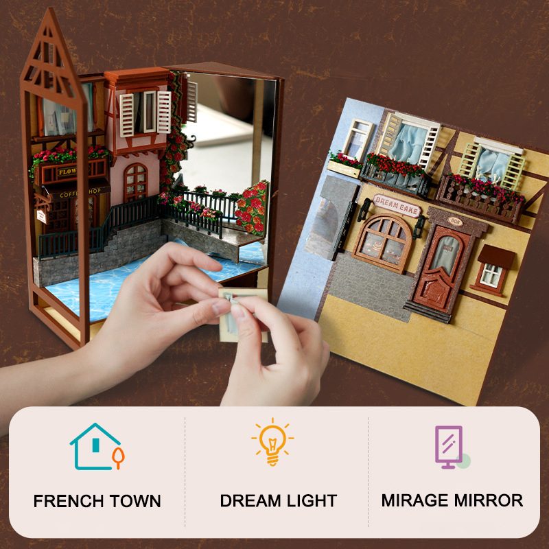 DIY Wooden Book Nook Retro Col - Resin Art Book ulasan dan harga