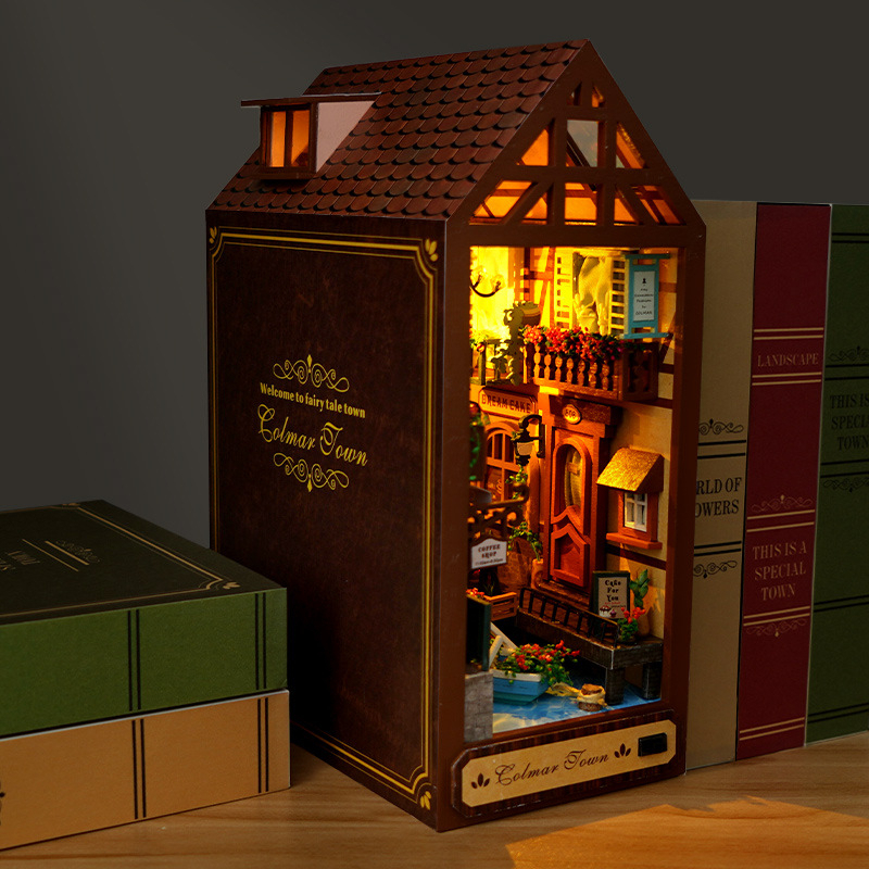 DIY Wooden Book Nook Retro Col - Resin Art Book ulasan dan harga