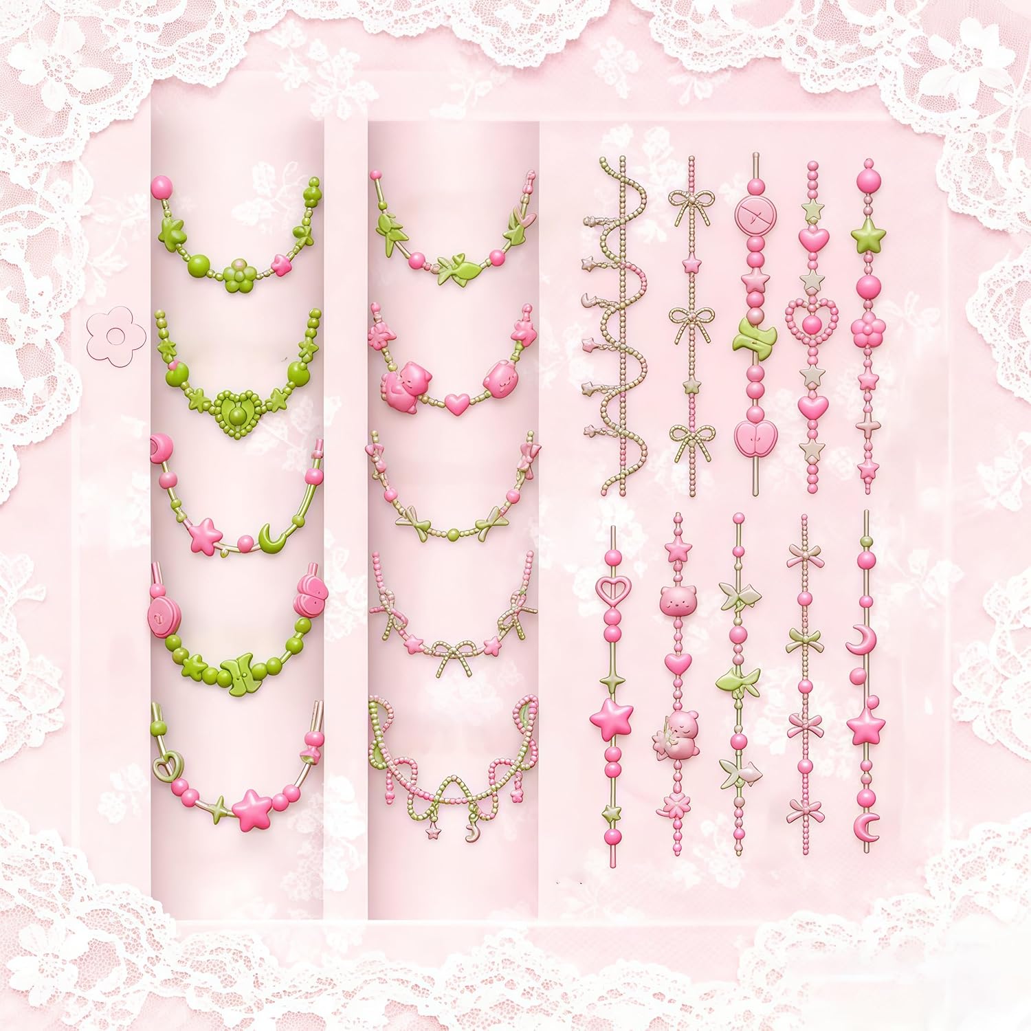 3D Bead Necklace Gel Nail Art  - Resin Art Templates Free ulasan dan harga