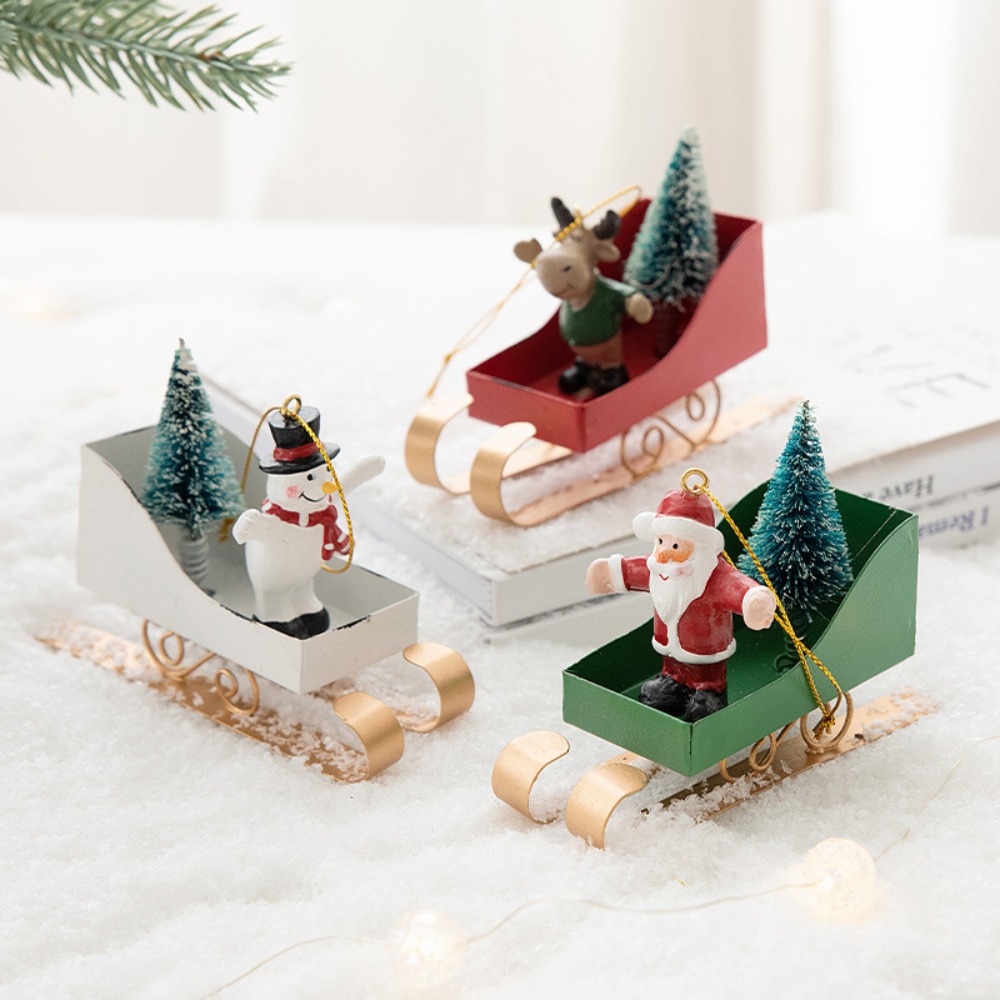 Nordic Xmas Tree Sled Pendant  - Xmas Resin Art ulasan dan harga