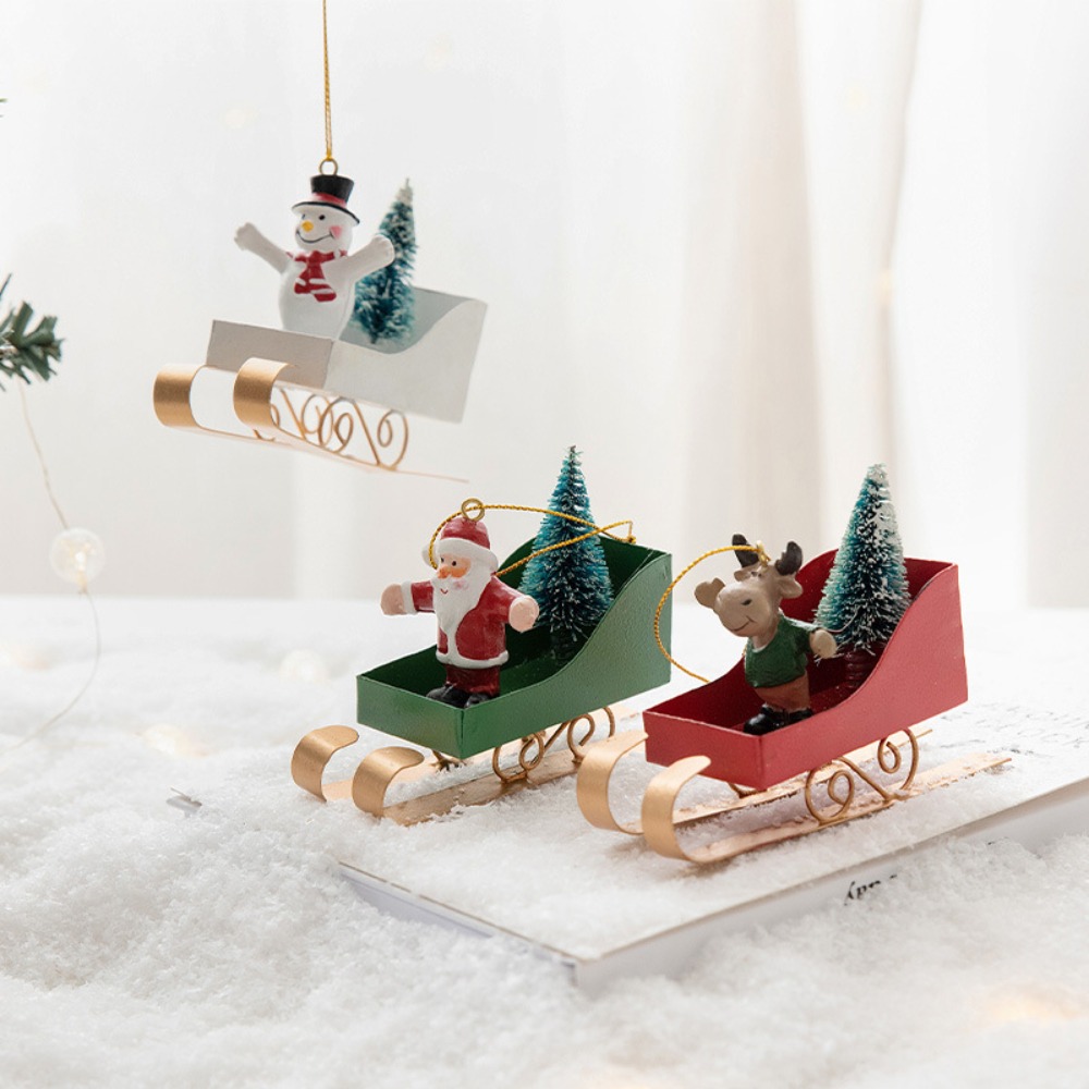 Nordic Xmas Tree Sled Pendant  - Xmas Resin Art ulasan dan harga