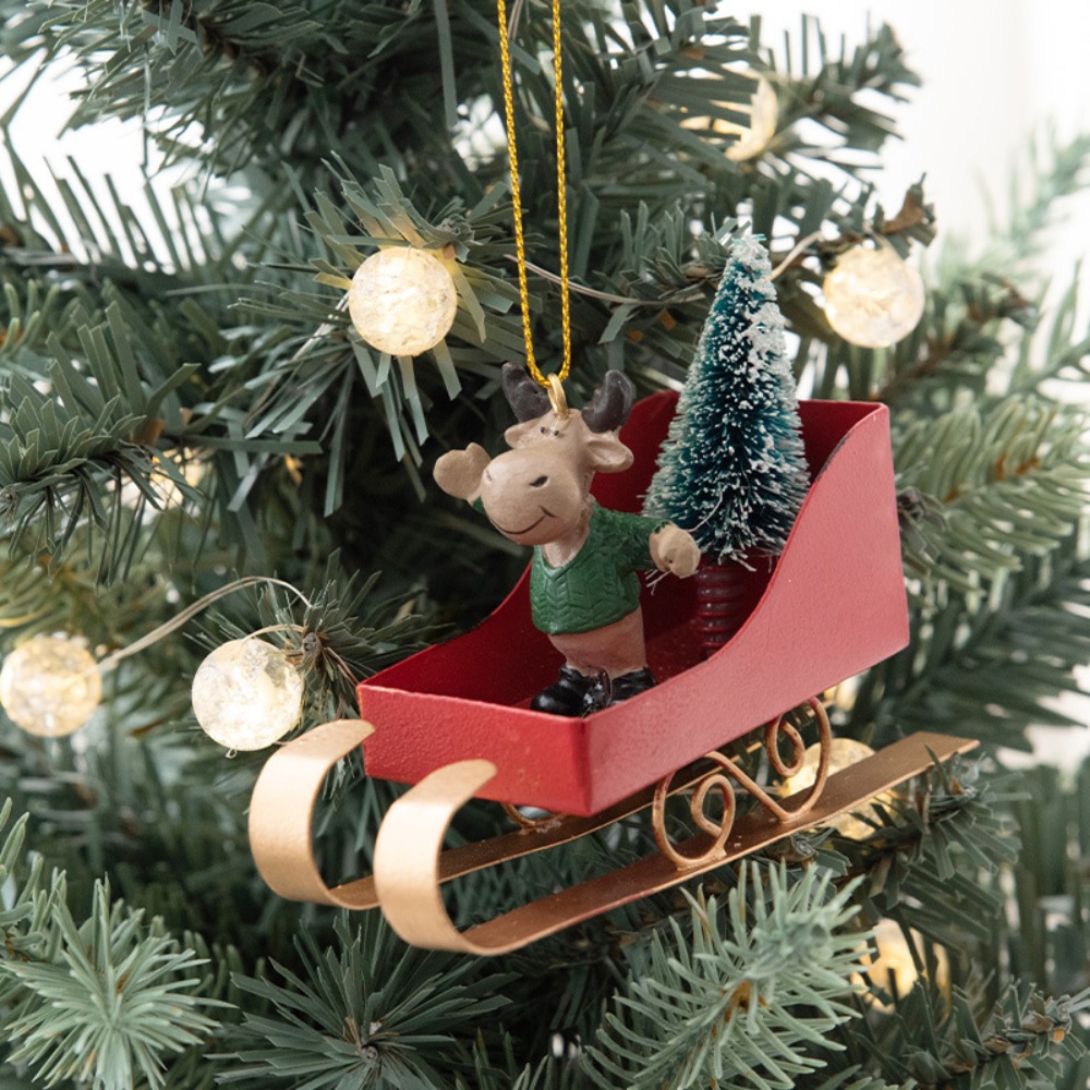 Nordic Xmas Tree Sled Pendant  - Xmas Resin Art ulasan dan harga