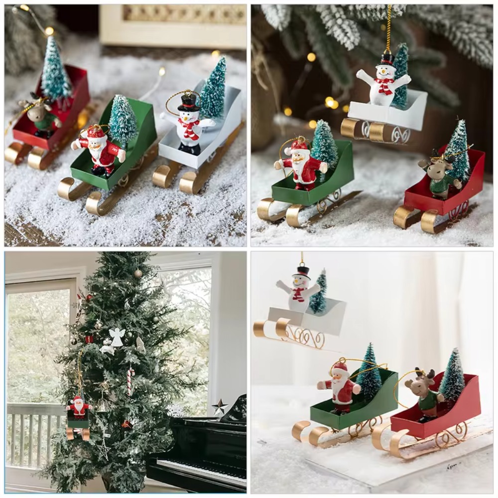 Nordic Xmas Tree Sled Pendant  - Xmas Resin Art ulasan dan harga