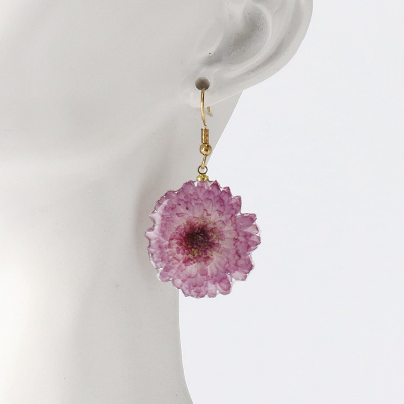 Natural Hydrangea Flower Earri - Dried Flower Pressed ulasan dan harga