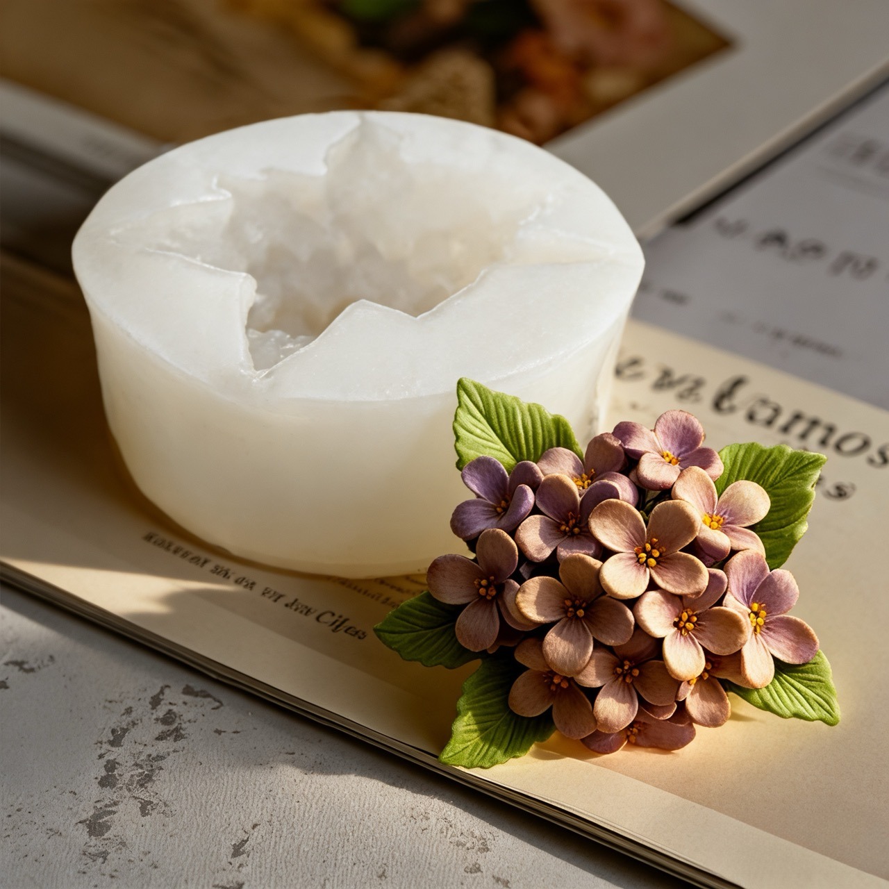 2-Piece 3D Rose and Lilac Sili - Resin Art Design For Wedding ulasan dan harga