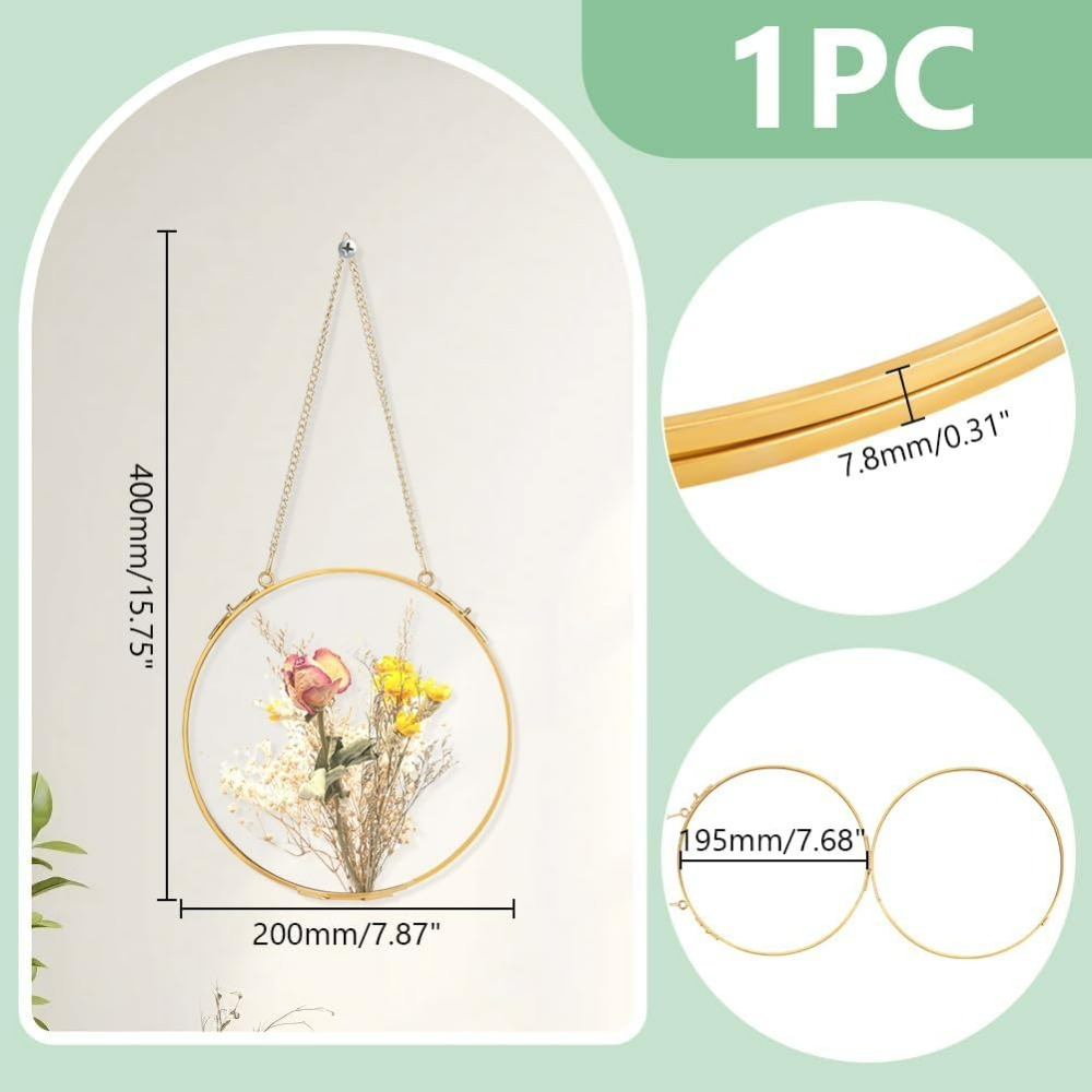 1Pcs 7.8 Inches Hanging Glass  - Dried Flower Pressed ulasan dan harga
