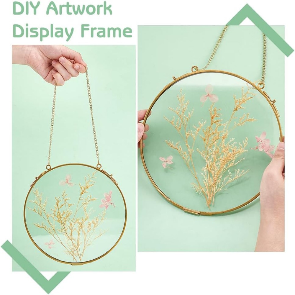 1Pcs 7.8 Inches Hanging Glass  - Dried Flower Pressed ulasan dan harga