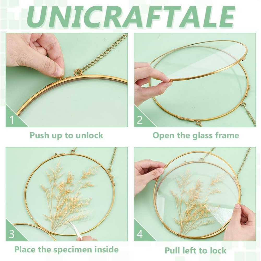 1Pcs 7.8 Inches Hanging Glass  - Dried Flower Pressed ulasan dan harga