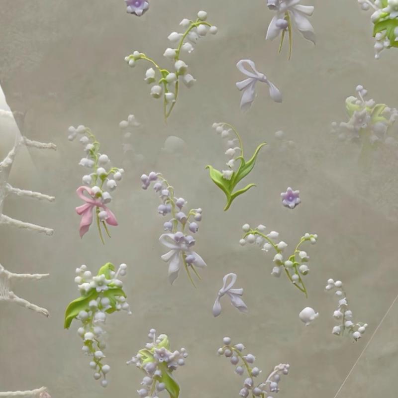 Flowers Series 3D Curved Nail  - Resin Art Templates Free ulasan dan harga