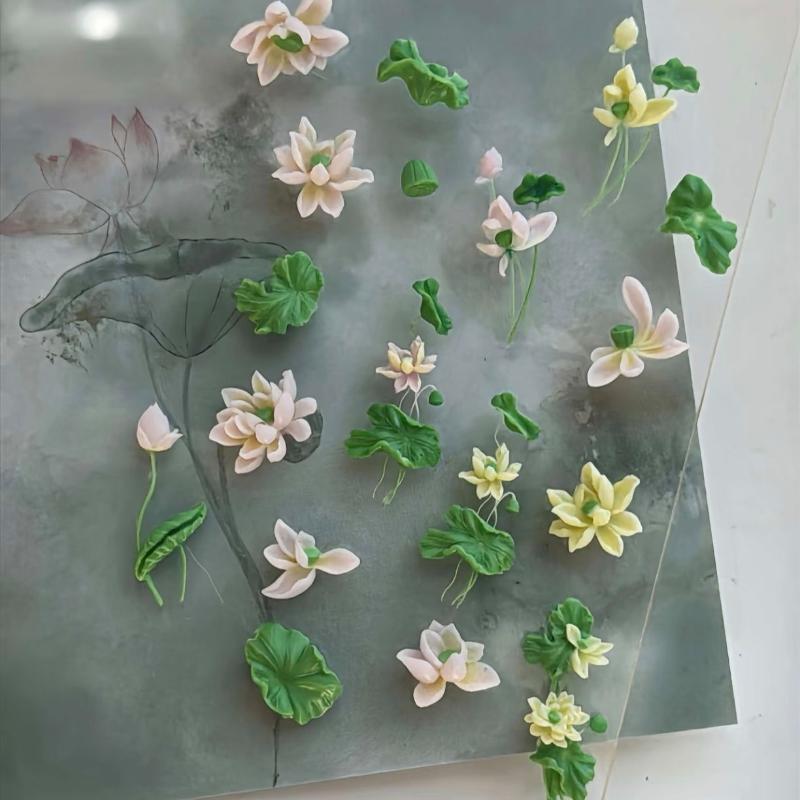 Flowers Series 3D Curved Nail  - Resin Art Templates Free ulasan dan harga