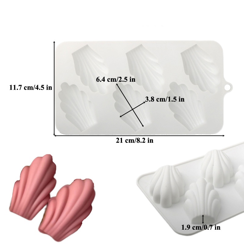 6 Hole Madeleine Design Chocol - Silicone Mold Ocean ulasan dan harga