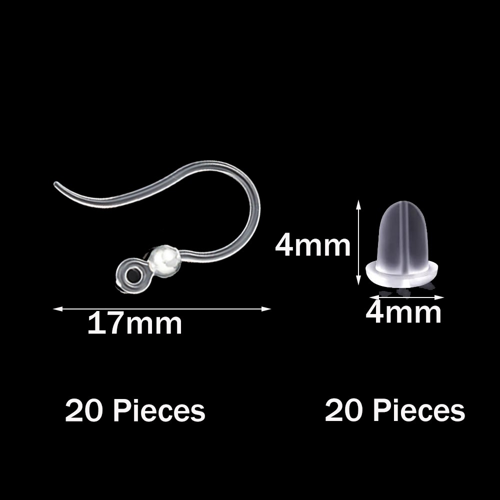 40pcs Clear Plastic Earring Ho - Resin Art Handmade ulasan dan harga