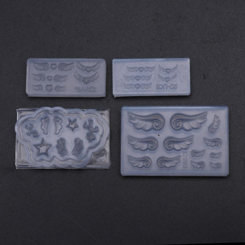 4Pcs DIY Mini Heart Wings Resi - Resin Art Earrings Material ulasan dan harga