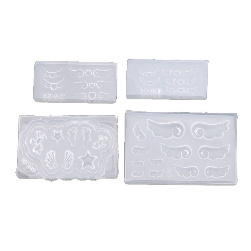 4Pcs DIY Mini Heart Wings Resi - Resin Art Earrings Material ulasan dan harga