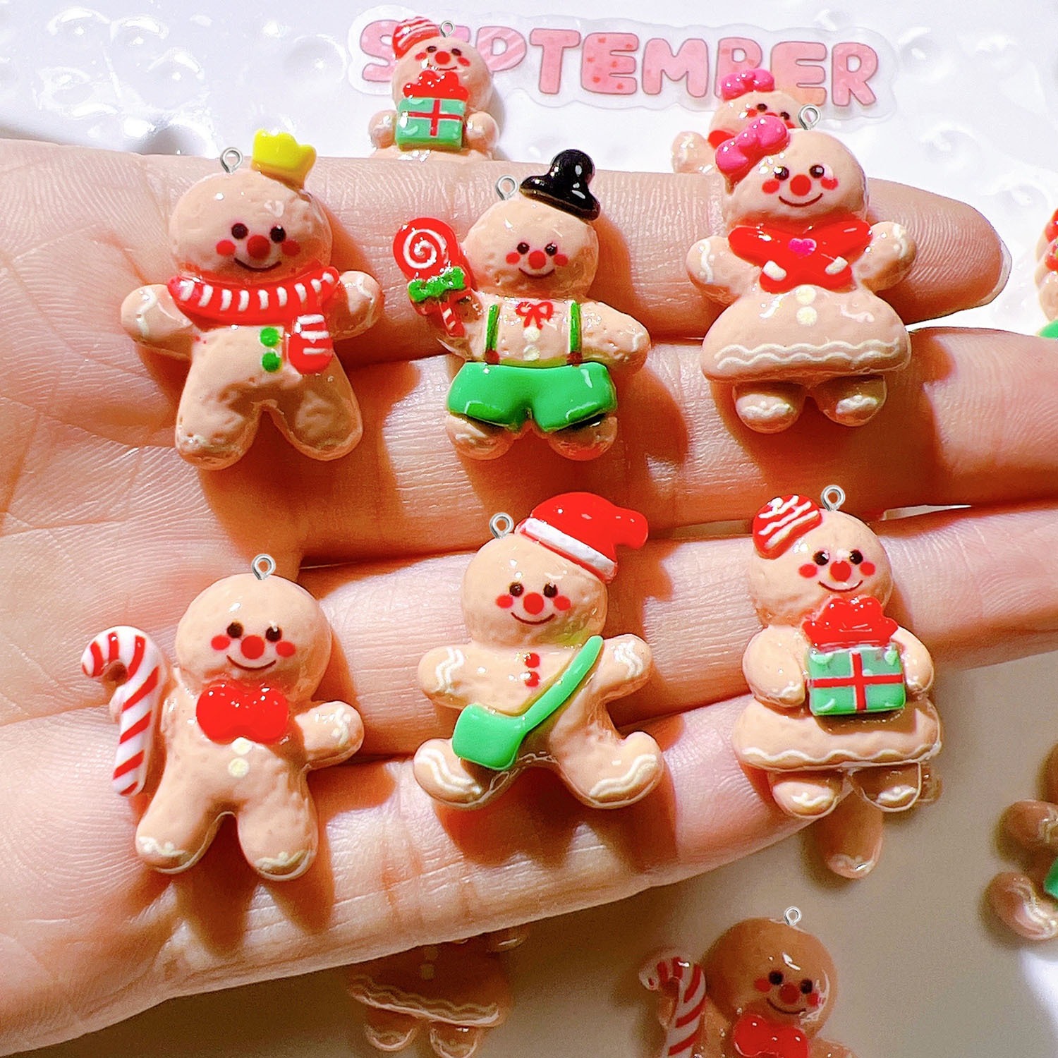 10Pcs Cute Christmas Doll Plan - Resin Art Earrings Material ulasan dan harga