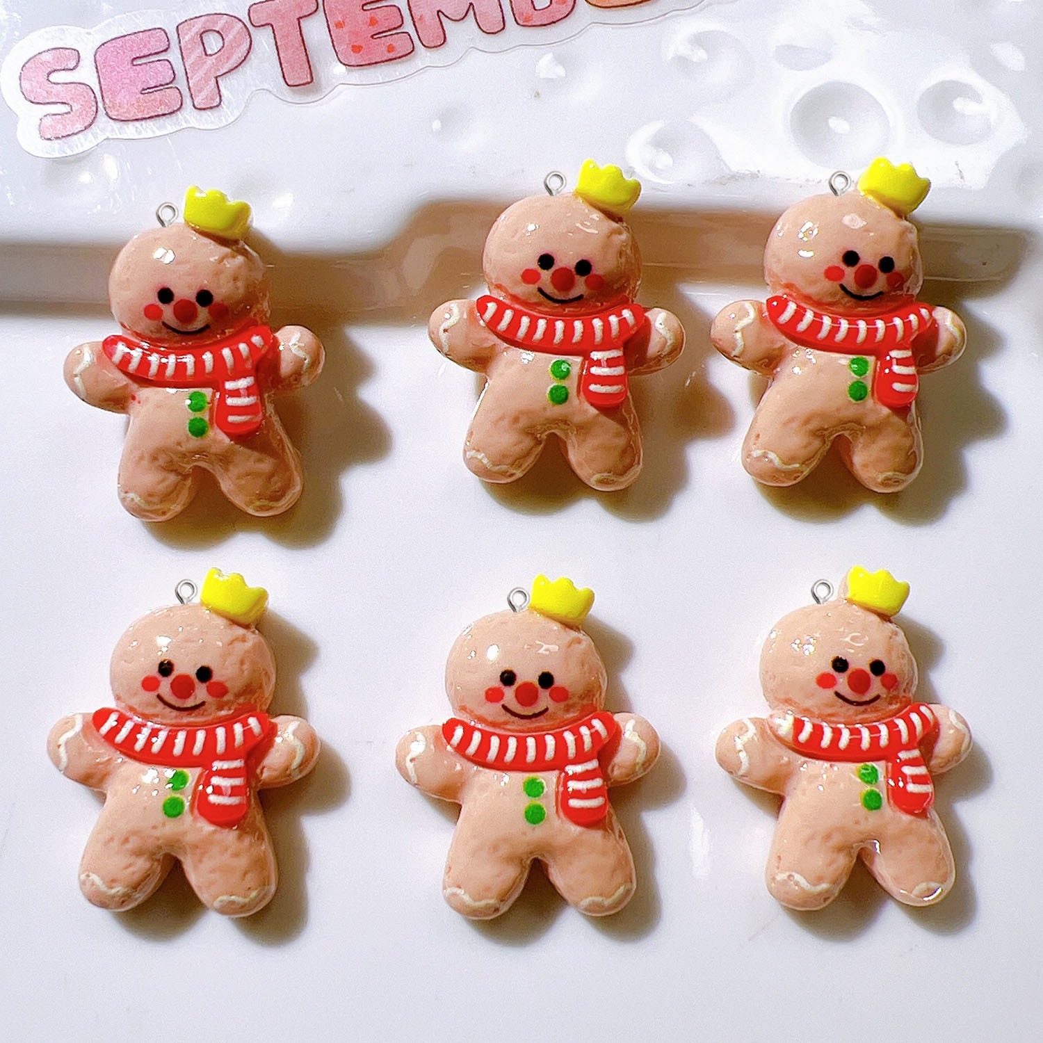 10Pcs Cute Christmas Doll Plan - Resin Art Earrings Material ulasan dan harga