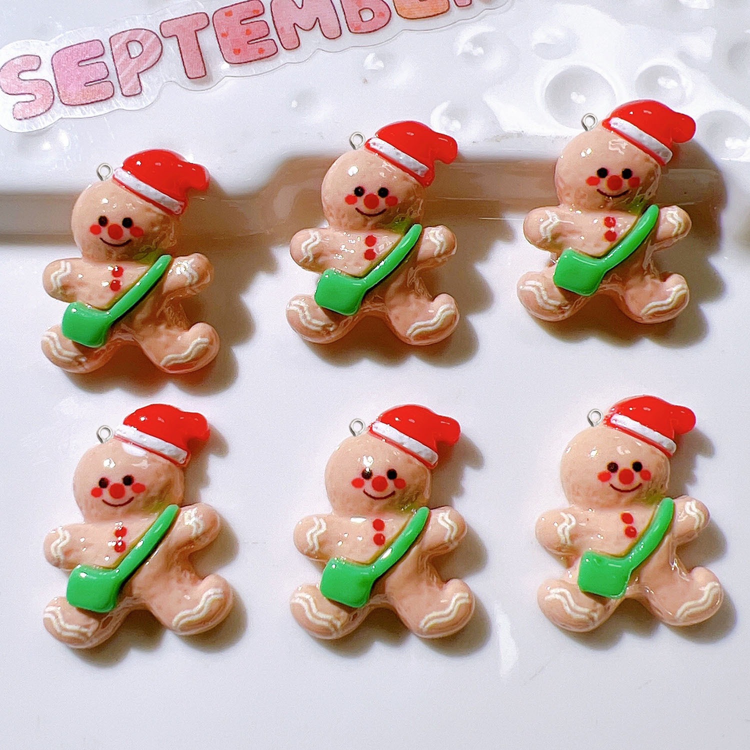 10Pcs Cute Christmas Doll Plan - Resin Art Earrings Material ulasan dan harga