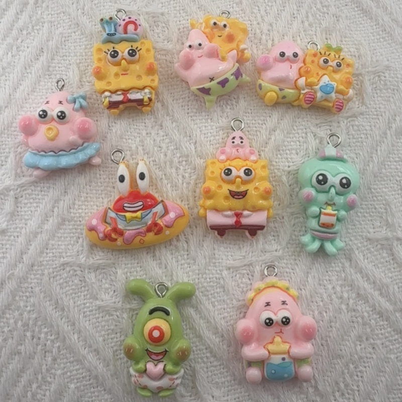 10pcs cartoon resin pendant, D - Resin Art Handmade ulasan dan harga