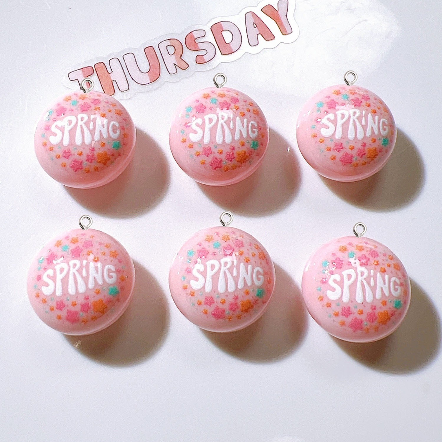 10Pcs Circular Planar Resin Ch - Resin Art Earrings Material ulasan dan harga