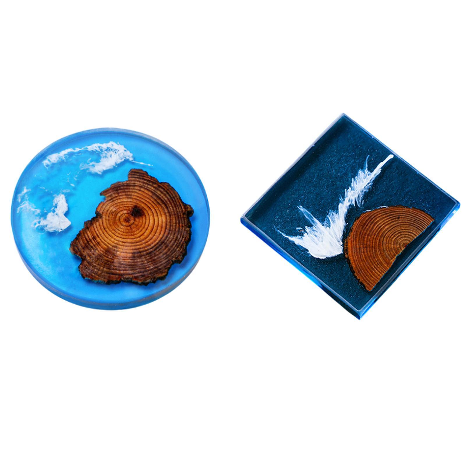 6pcs Epoxy Coasters Wooden Coa - Resin Art Coasters ulasan dan harga