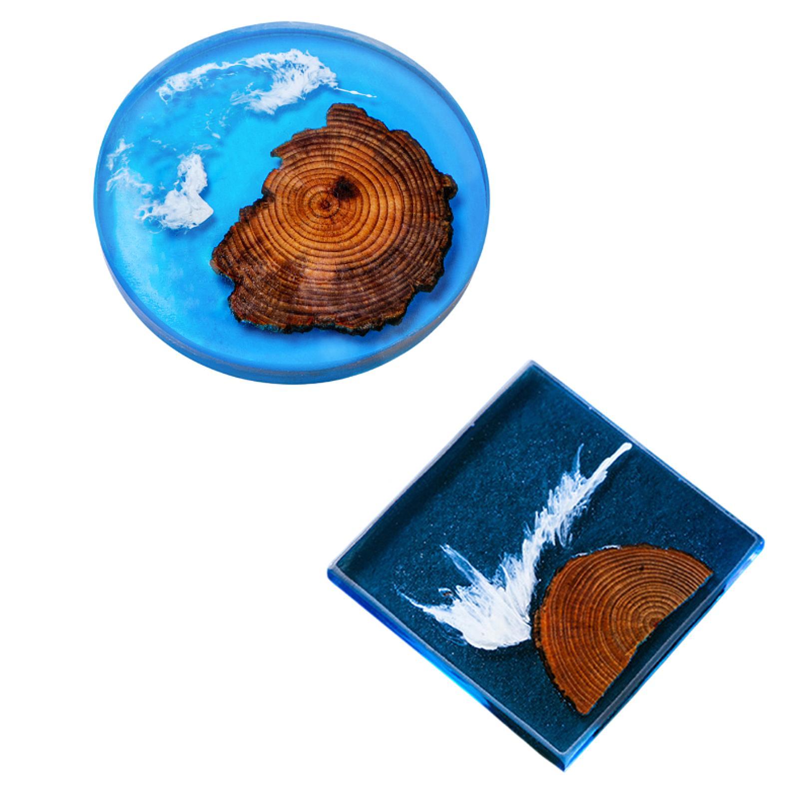 6pcs Epoxy Coasters Wooden Coa - Resin Art Coasters ulasan dan harga