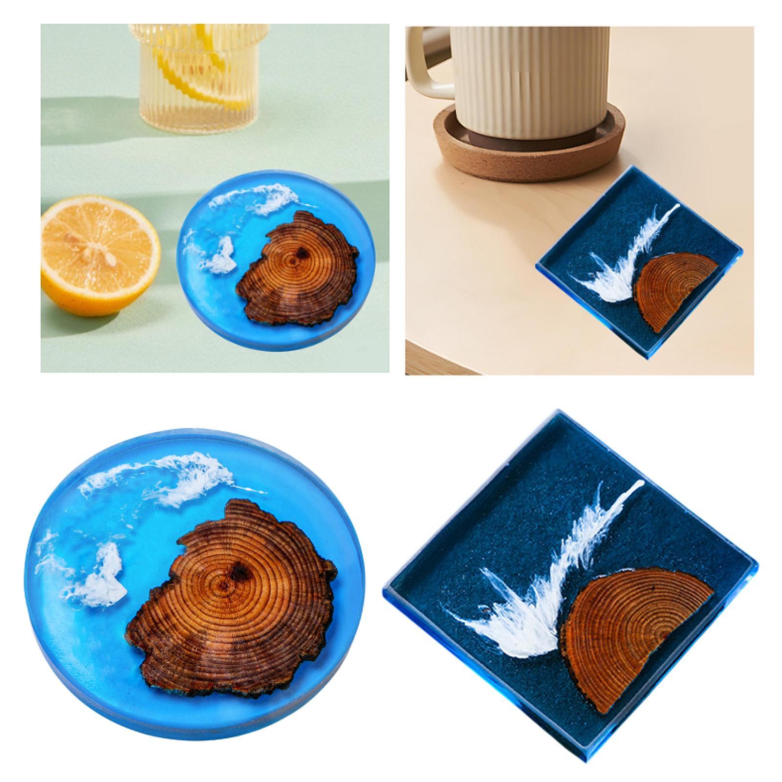 6pcs Epoxy Coasters Wooden Coa - Resin Art Coasters ulasan dan harga
