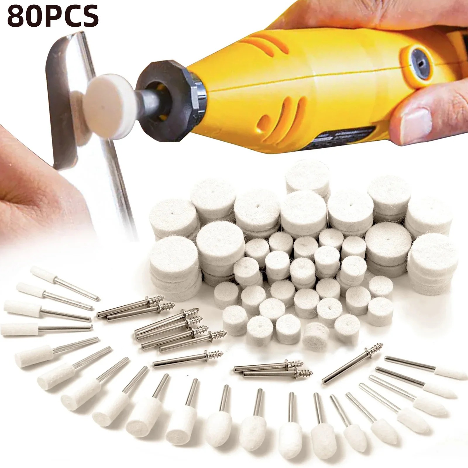 80PCS Wool Felt Buffing Wheel  - Resin Art Set ulasan dan harga