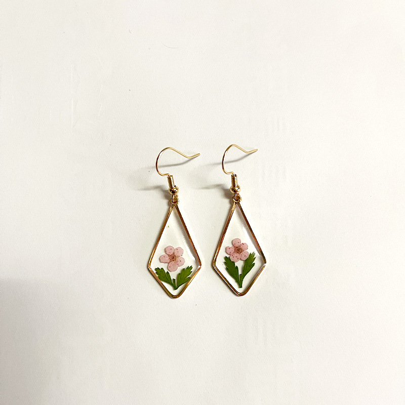 Fashion Dried Flower Earrings  - Dried Flower Pressed ulasan dan harga