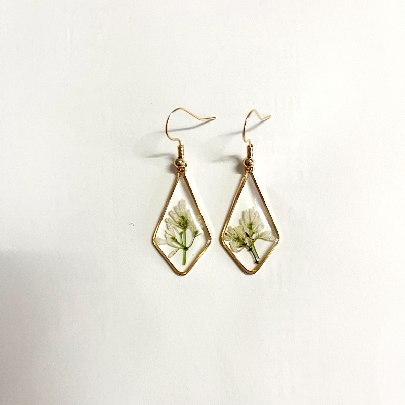 Fashion Dried Flower Earrings  - Dried Flower Pressed ulasan dan harga