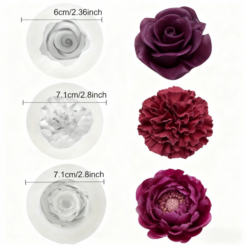3-Piece Silicone Molds for Ros - Resin Art Design For Wedding ulasan dan harga