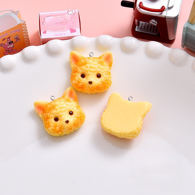 10Pcs Cartoon Biscuits Dog Res - Resin Art Earrings Material ulasan dan harga