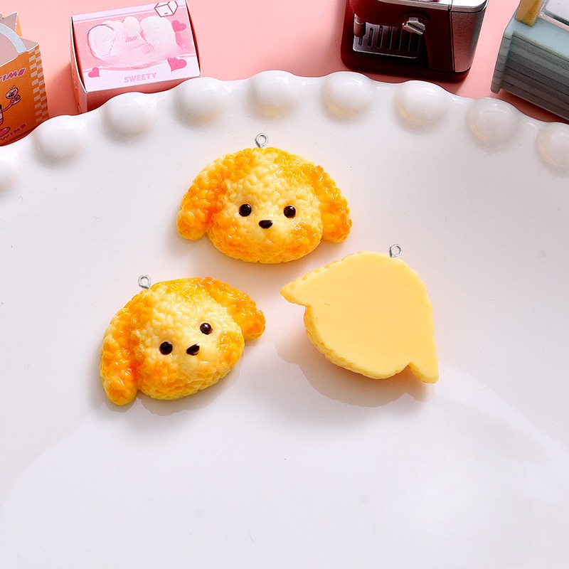 10Pcs Cartoon Biscuits Dog Res - Resin Art Earrings Material ulasan dan harga