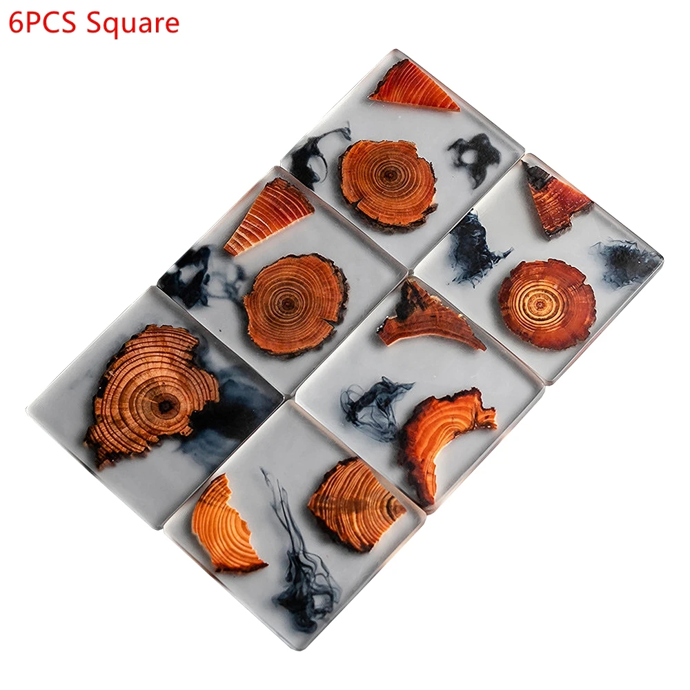 6PCS/Set Resin Pine Coasters H - Resin Art Coasters ulasan dan harga